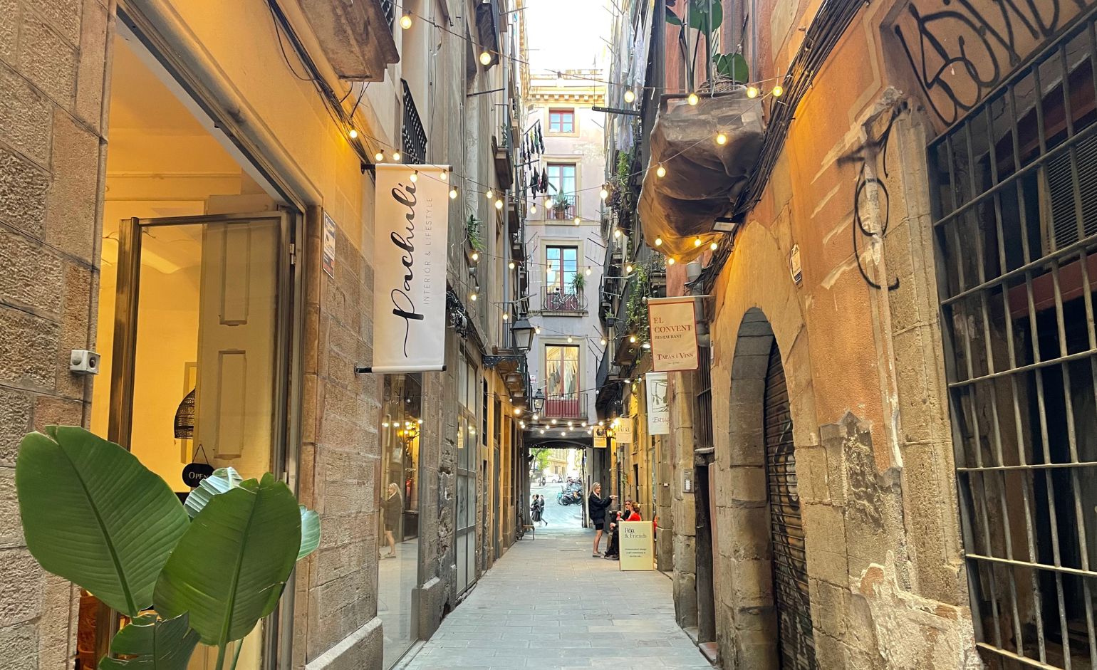 Alley with shops on both sides
