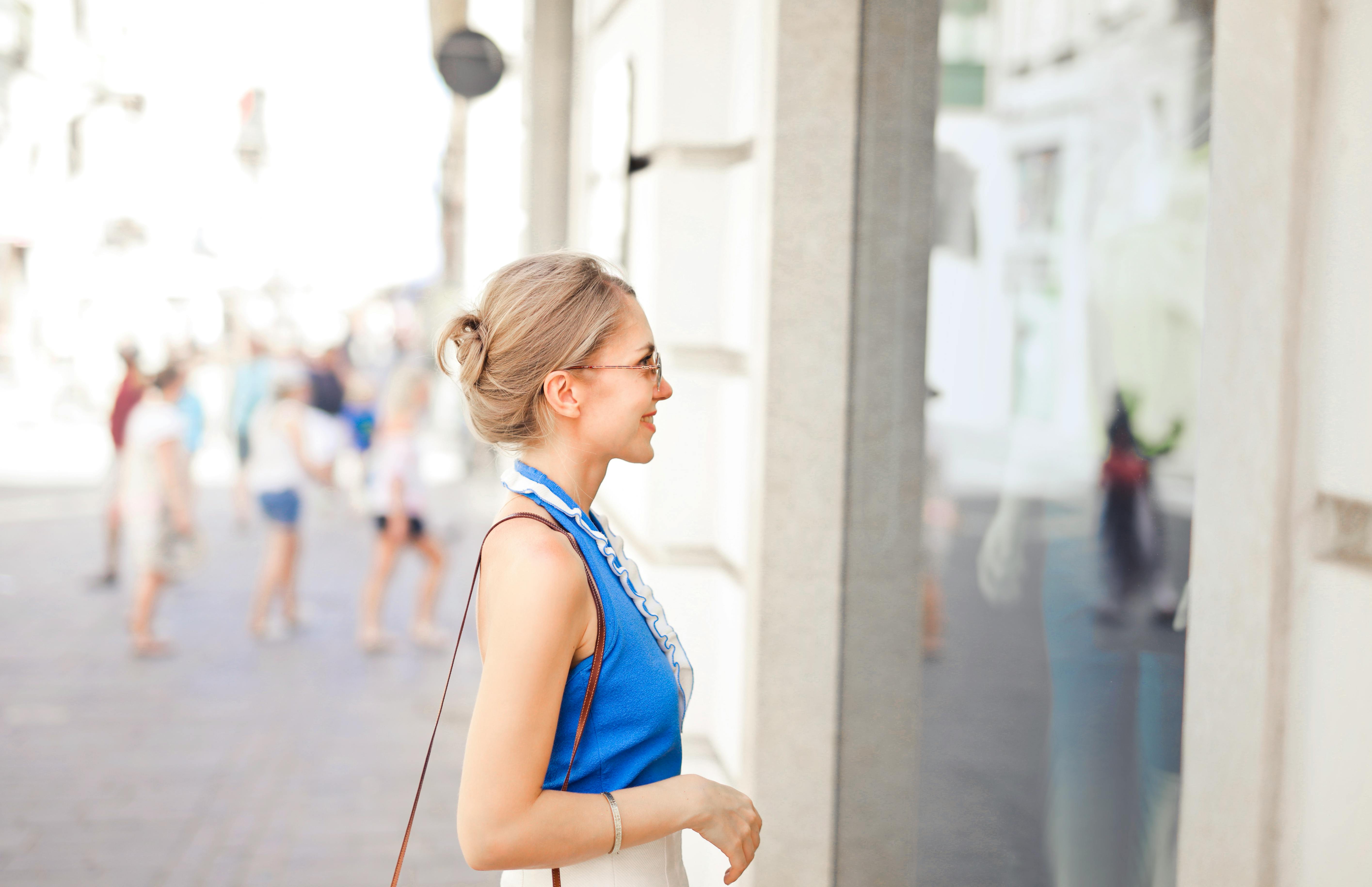 Woman window shopping